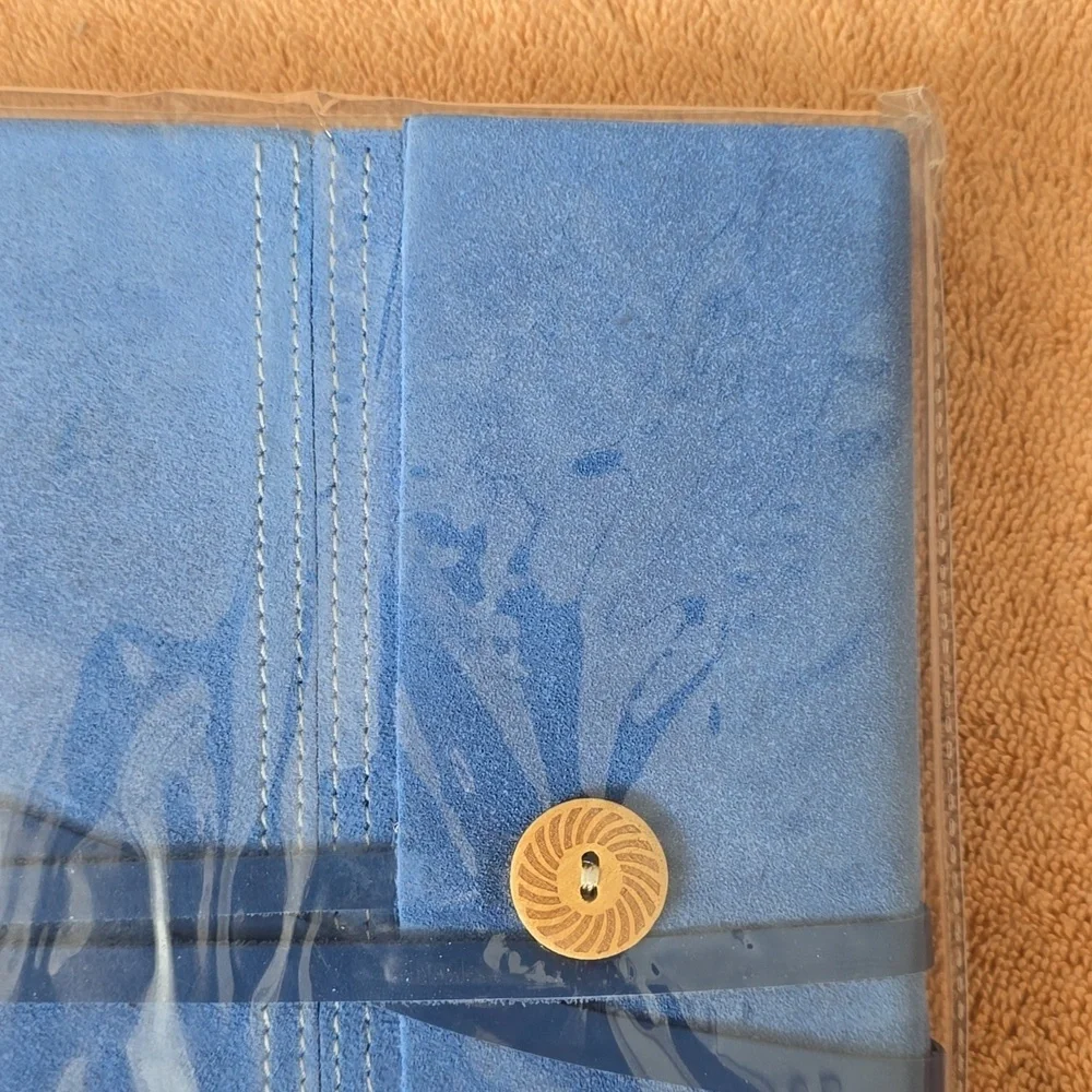 HANDSTITCHED BLUE SUEDE JOURNAL, SIZE 8